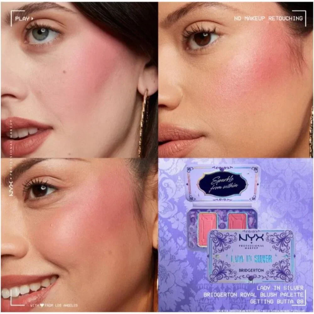 NYX Limited Edition Bridgerton Lady In Silver Buttermelt Blush Palette 2 Pack